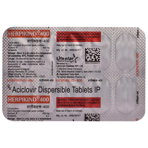 HERPIKIND 400MG TABLET - Image 2