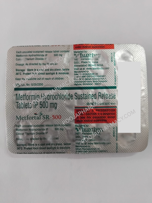 METFORTAL SR 500MG TABLET PACK OF-4 STRIP - Image 3