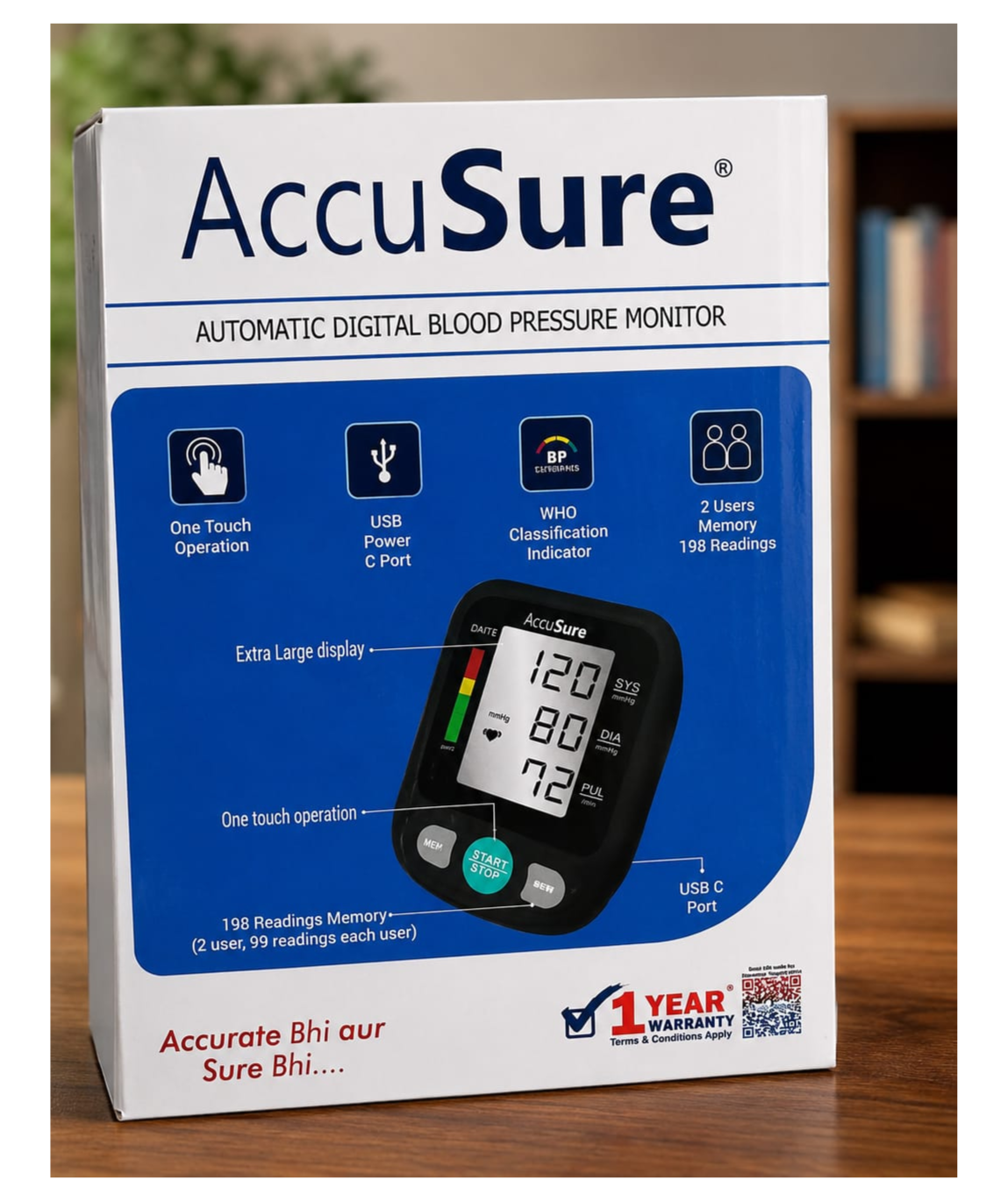 AccuSure Autometic Digital Blood Pressure Monitor - Image 3